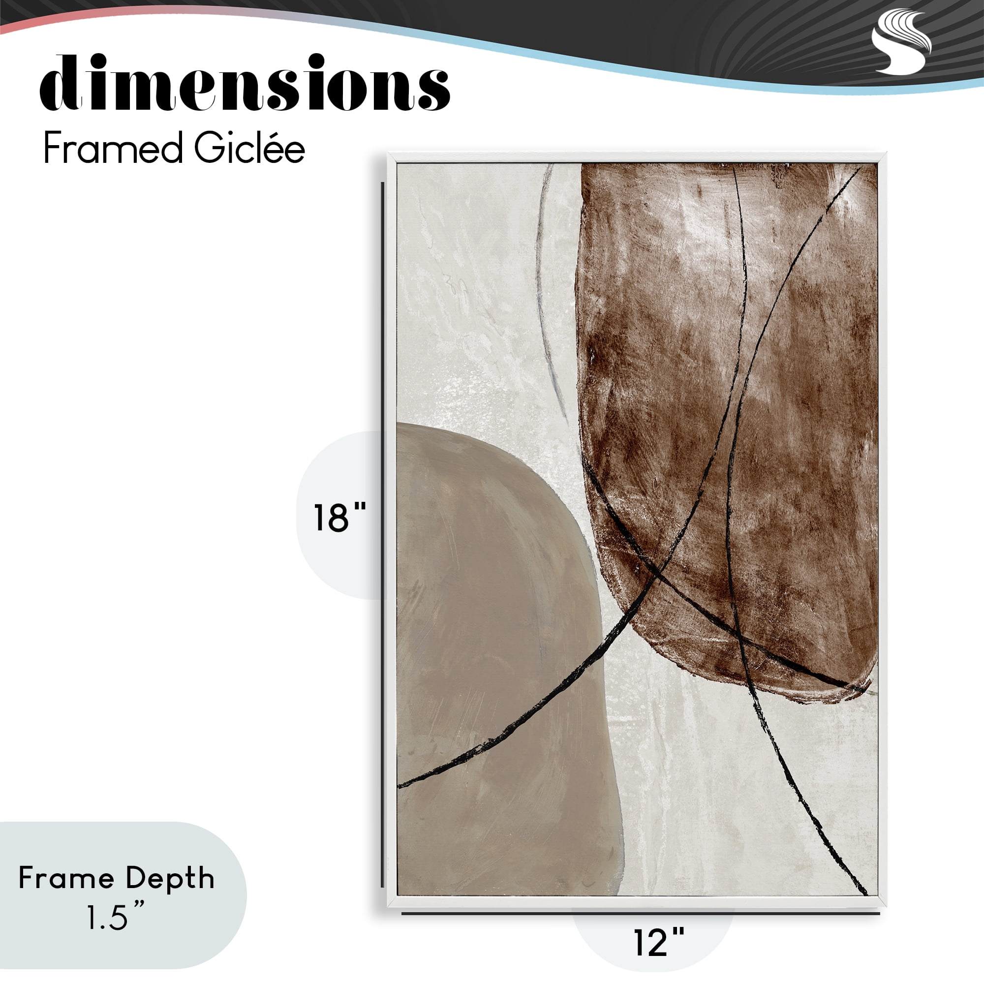 Stupell Industries Taupe & Brown Abstract White Framed Giclee Art, design by Merri Pattinian