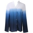 thumbnail image 2 of Liacowi Women Casual Gradient Color Single-breasted Long Sleeve Shirt, 2 of 5
