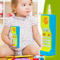 Loespoir Mini Cell Phone Toy with Music, Flash Light Childrens Toy, Music Education Toy, Remote Control Gift, Kids Entertainment, Sensory Play(Blue)