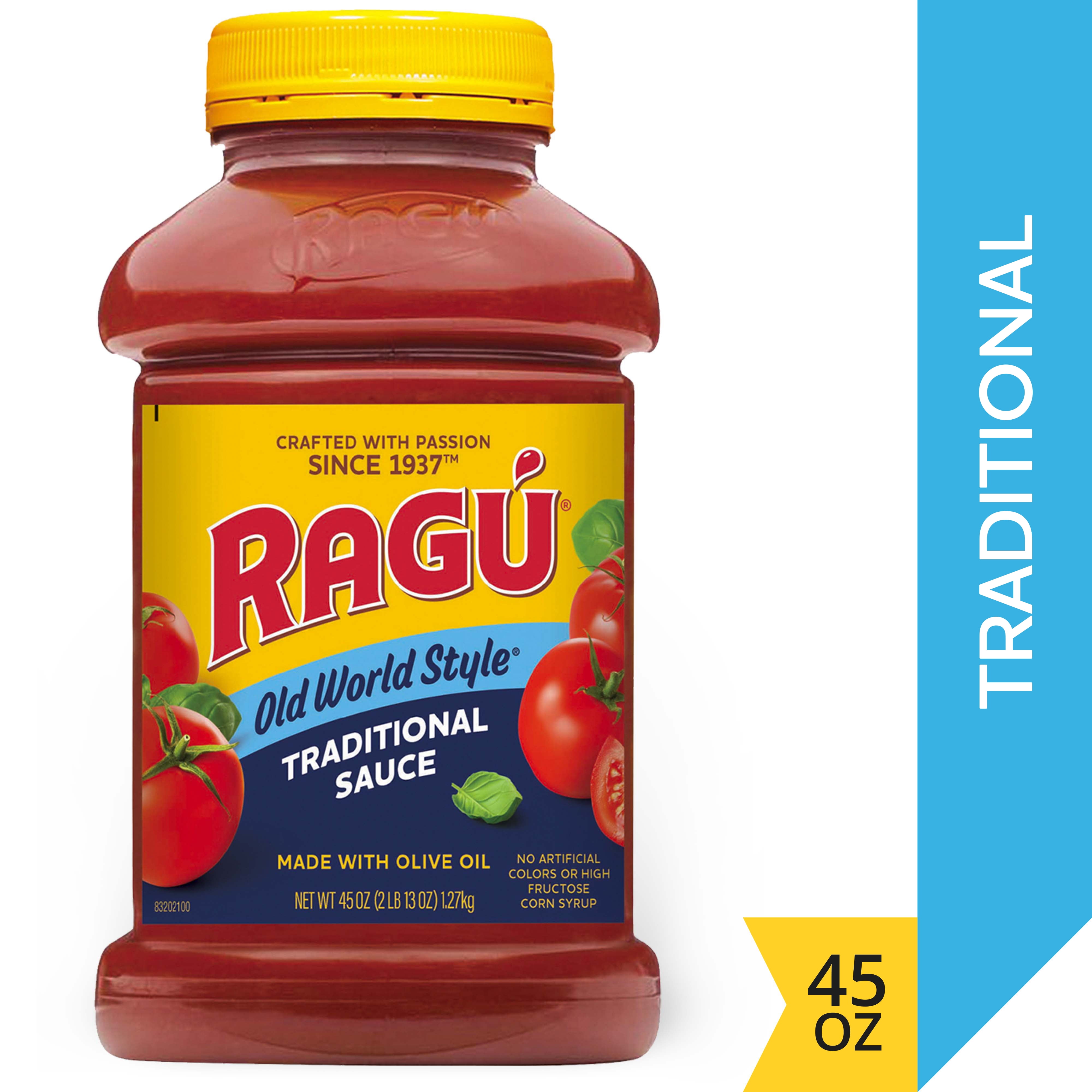 Ragu Old World Style Traditional Sauce, Made with Olive Oil, Perfect for Italian Style Meals at Home, 45 OZ