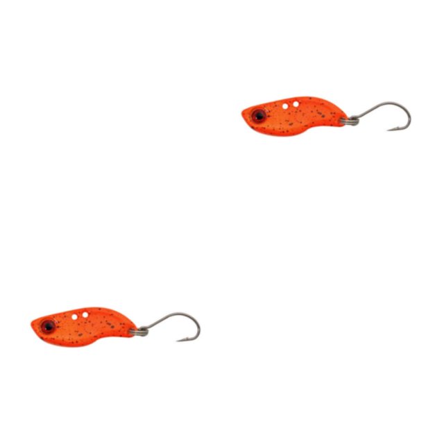 Eigraketly Kit de cucharas de trucha, aparejos de pesca, señuelos de pesca, gancho único, Mini Spinner, cebos de hundimiento, cebo de agua naranja negro 2.5 g 2piezas