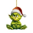 thumbnail image 1 of the Grinch Christmas Decor Horror Movie Theme Pendant,8cm Creative Xmas Flat Hanging Ornament Christmas Tree Pendants Craft Collection,Xmas Party Tree Decor,Birthday Gift For Boys Girls, 1 of 2
