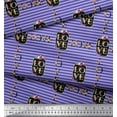 thumbnail image 3 of Soimoi Purple Velvet Fabric Stripe & Floral Alphabet Text Printed Fabric 1 Yard 58 Inch Wide, 3 of 3