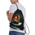 thumbnail image 3 of Drawstring Backpack - Halloween Witch Mysterious Pumpkin Splash Proof Small Drawstring Gym Bag for Women Men, Cinch Sports String Bag Backpack for Travel Swimming Beach, 3 of 8