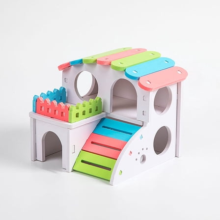 LULULION Hamster Wood House Hideout Wooden Shelter Multi 1Pcs