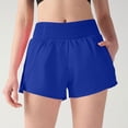 thumbnail image 2 of Tsesme Women’s Sport Shorts with Zip Pockets Lightweight Quick Dry Workout Yoga Shorts Elastic High Waisted Loose Running Shorts,Blue,M, 2 of 6