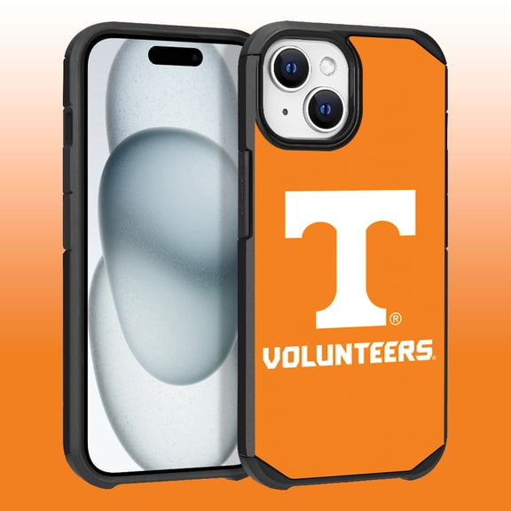 Apple iPhone 15 Plus (6.7) / Apple iPhone 14 Plus (6.7) - Licensed NCAA University of Tennessee, Knoxville Volunteers Logo on Yellow Textured Dual Layer Case