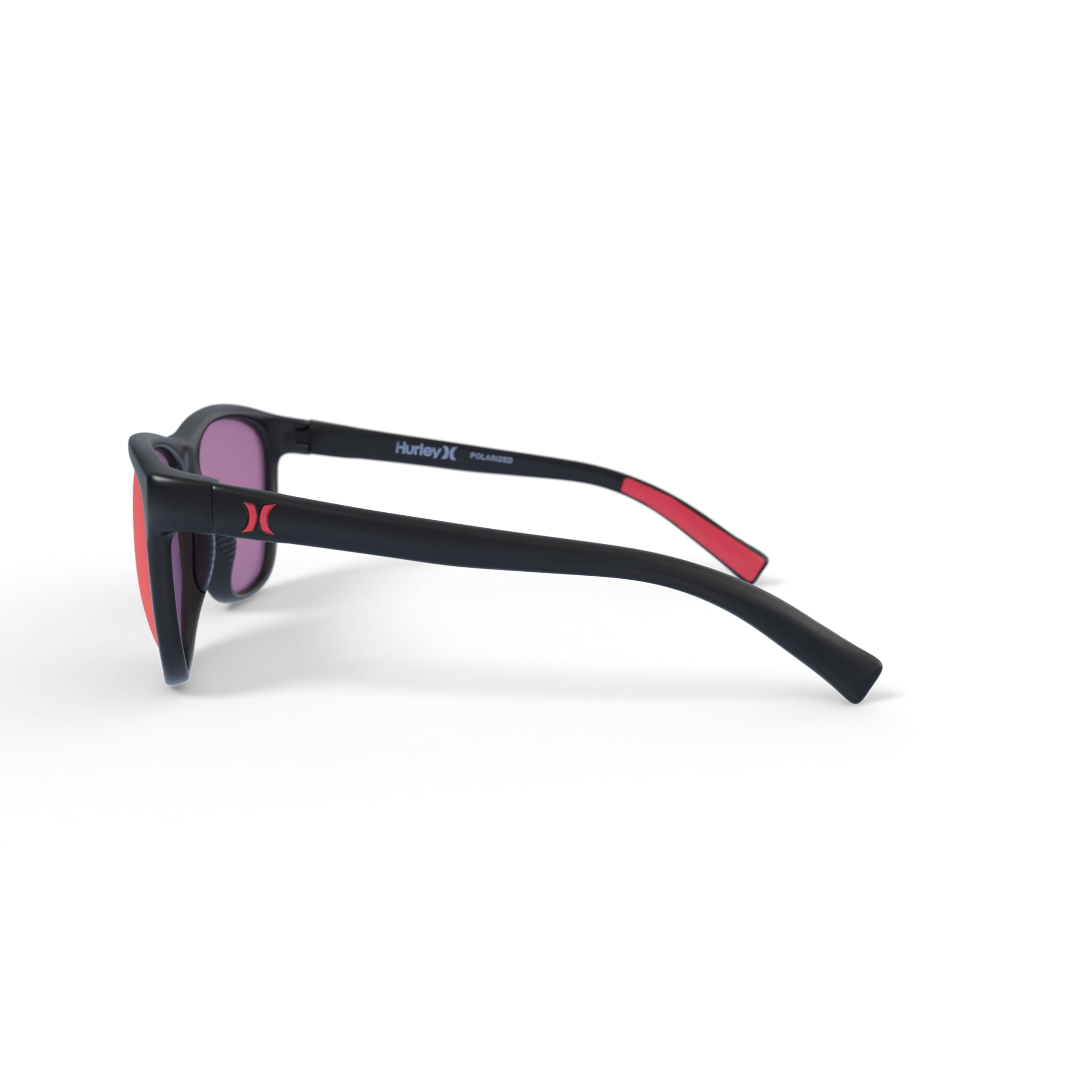 Hurley North Shore - HSM1015PS_003, square sunglass, black/red frame & red revo polarized lens + ar coating