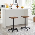 thumbnail image 2 of VECELO Set of 2 Bar Stools, Kitchen Breakfast Dining Chairs for Dining Room, Kitchen, Small Space, Brown, 2 of 7