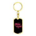 thumbnail image 4 of Best Mom in The World Black Pink  Stainless Steel or 18k Gold Premium Swivel Dog Tag Keychain, 4 of 16