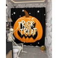 thumbnail image 5 of Halloween Trick or Treat Horrible Pumpkin Black Shower Curtain Set ，Waterproof Fabric Shower Curtains Shower Curtains for Bathroom,Bathroom Decor 36"x72", 5 of 6