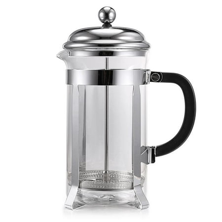 Homdox French Style Press Coffee Tea Maker 1000ml/ 8 Cups Coffess Press Pot Stainless Steel Glass Material