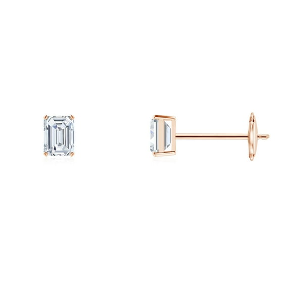 ANGARA Natural Prong-Set Diamond Stud Earrings in 14K Rose Gold for Women (Size-4x3mm| Color-G| Clarity-VS2) | April Birthstone, Anniversary, Jewelry Gift for Women | Natural Diamond Earrings