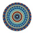 thumbnail image 2 of PIKWEEK  Round Fitted Tablecloth Mandala Floral Bohemian Flower Table Cloth with Elastic Edged Waterproof Wipeable Round Table Cover for Patio Parties Outdoor Decor, 2 of 7