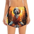 thumbnail image 2 of Daiia Cartoon Puppy Sunset Pattern Women's 2 in 1 Running Shorts - Lightweight Athletic Workout Gym Yoga Shorts Liner with Phone Pockets-XX-Large, 2 of 7