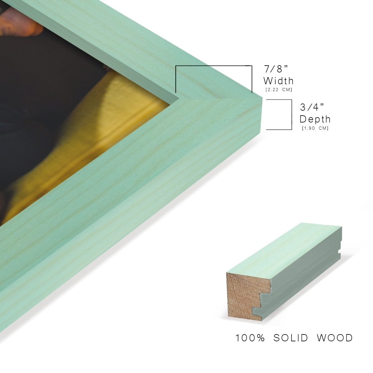 11x14 Wood Grain Picture Frame - Palegreen