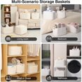 thumbnail image 5 of Storage Baskets for Organizing & Shelves, Woven Cotton Rope Organization Bins for Dog Toys, Clothes, Books, Nursery Organizer, 15" Lx11''Wx9.5''H, (4 Packs) Off White, 5 of 7