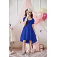 thumbnail image 7 of Arshiner Girls Summer Dress Puff Sleeve High Low Swing Cassual Formal Dresses with Pocket, 7 of 7