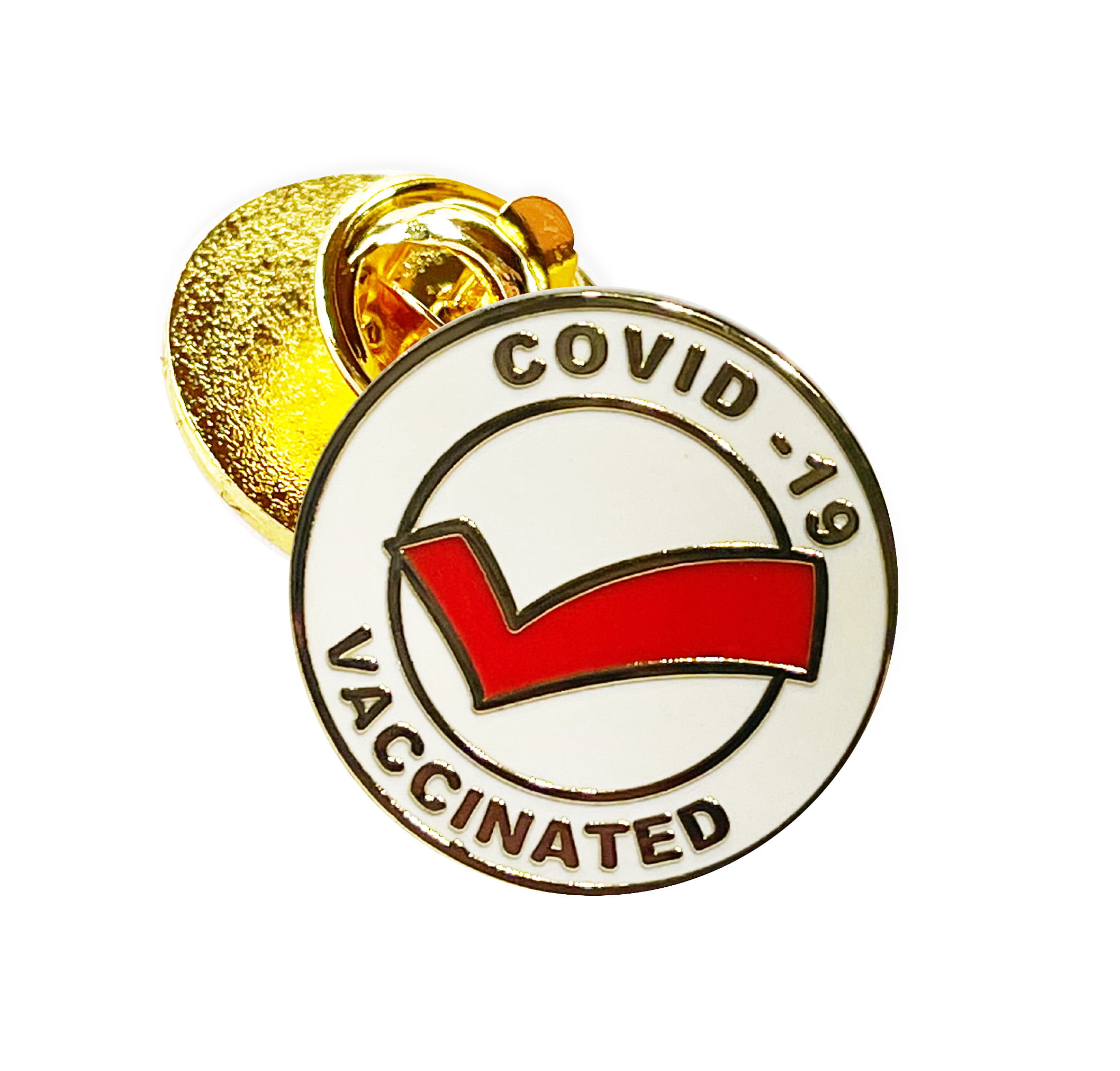 Red / 2 Inch Round 10PK Vaccination Pins Essential Worker Pins First Responder Pins for Hospital I was Vaccinated Buttons Nurses Stations Clinics 