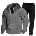thumbnail image 4 of RUTAYY Men's Outfits Half Zip Hooded Sweatshirt Jogger Pants Solid Color Casual Long Sleeve Tracksuit with Pockets Daily Wear Holiday Chic Sets, 4 of 4