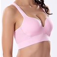 thumbnail image 5 of Women's Sports Bra Large Size Push-Up Yoga Fitness Running Shockproof Sports Bra Sports Bra Pink XL, 5 of 8