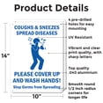 thumbnail image 2 of (2 Pack) Coughs & Sneezes OSHA Notice Sign 10 Inch X 14 Inch Indoor / Outdoor Rust-Free Aluminum Metal Signs for Workplace, Workshop, and Construction Site, Made in the USA, 2 of 8