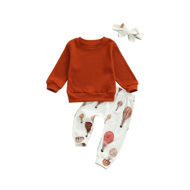 xiaxaixu Ensemble pour Bébé Fille, Hauts à Manches Longues à Col Rond, Pantalons Imprimés