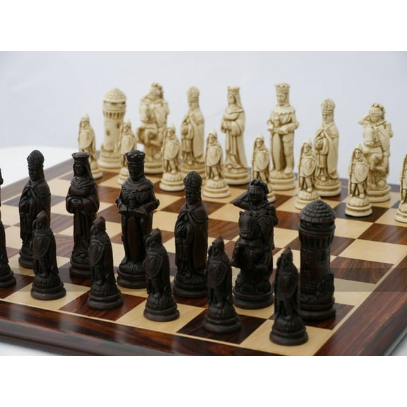 Berkeley Camelot Ornamental Chess set (cream and brown, board not included)