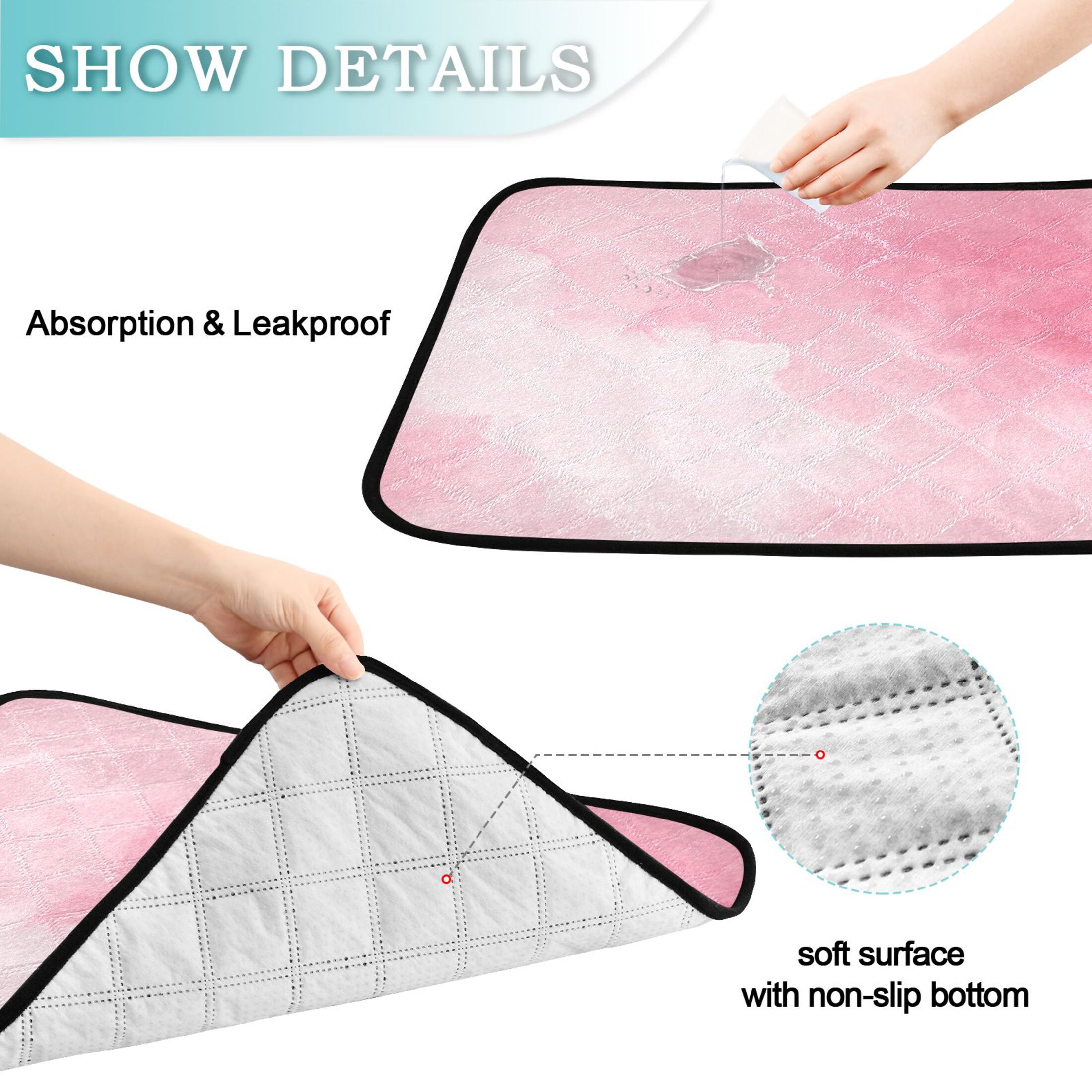 IAUYY Washable Pee Pads for Dogs Smallx3 Absorbent and Leak-Proof Non-Slip Reusable Puppy Pee Pads for Dogs Applicable to Playpen Potty Crate Minimalist Oil Painting