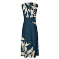 thumbnail image 6 of Jacenvly New Formal Dresses for Women Spring/Summer Sleeveless Color V-Neck Wrapped Chest Dress Long Dress Quick Drying Trendy Beach Dresses for Women 2024 Vacation Navy, 6 of 6