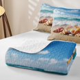 thumbnail image 4 of spefrowx 3D Beach Starfish Quilt Full for Teens, Turquoise Wave Seashell Full Bedspread Sets, 3 Pieces, 4 of 7