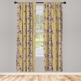 thumbnail image 4 of Ambesonne Paw Print Window Curtains, Animal Steps, Each 28" W x 95" L, Warm Taupe Brown Mustard, 4 of 4