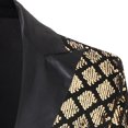 thumbnail image 3 of Yaoyar Men Casual Sequin Blazer Jacket Stylish One Button Dance Dinner Stage Performance Suit Jackets Gold M, 3 of 7