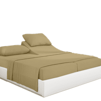 Split Queen 7-PC Sheet Set [4-Pillowcases] - 800-Thread Count 100% Organic Cotton, 18" Deep Pockets - Taupe