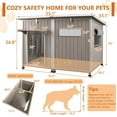 thumbnail image 3 of PETSCOSSET 55"L Outdoor Wooden Dog House with Weatherproof Asphalt Roof,  for Medium to Large Dogs, 3 of 10