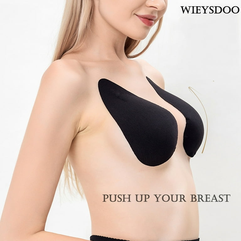 Wieysdoo 2 Pairs Breast Lift Tape Push Up Pasties Adhesive Invisible Breast  Tape with Nipple Covers