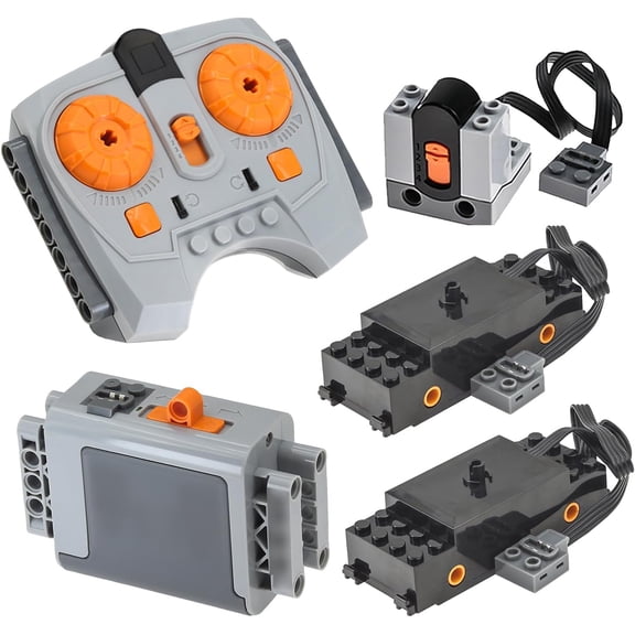 5pcs Powerfunctions Train-Motor Kit Battery-Box IR-Receiver-Remote-Control Technic-Parts-Pieces