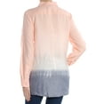 thumbnail image 2 of DKNY $99 Womens New 1288 Pink Color Block Long Sleeve Button Up Top XS B+B, 2 of 2