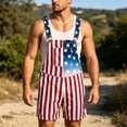 thumbnail image 2 of BOOMNY 4Th Of July Short Bib Overalls for Men Patriotic Usa Star Striped Graphic Independence Day Shorts Jumpsuits Adjustable Strap American 250Th Anniversary Shortalls With Pocket, 2 of 5