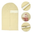 thumbnail image 3 of Unique Bargains 3 Pcs Dustproof Visual Garment Bag for Closet Beige 31.5"x23.62", 3 of 6