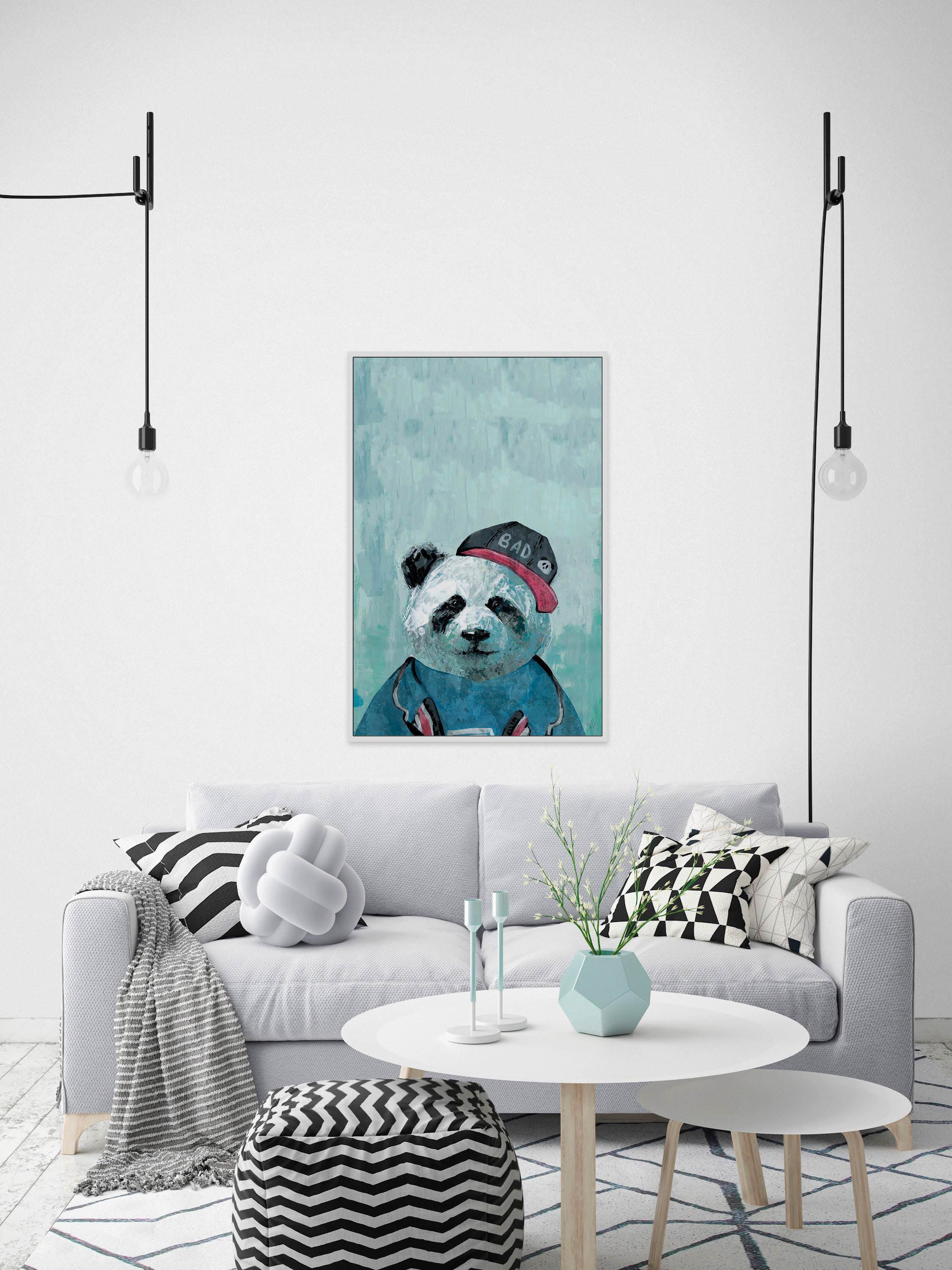 Bad Panda Floater Framed Painting Print on Canvas