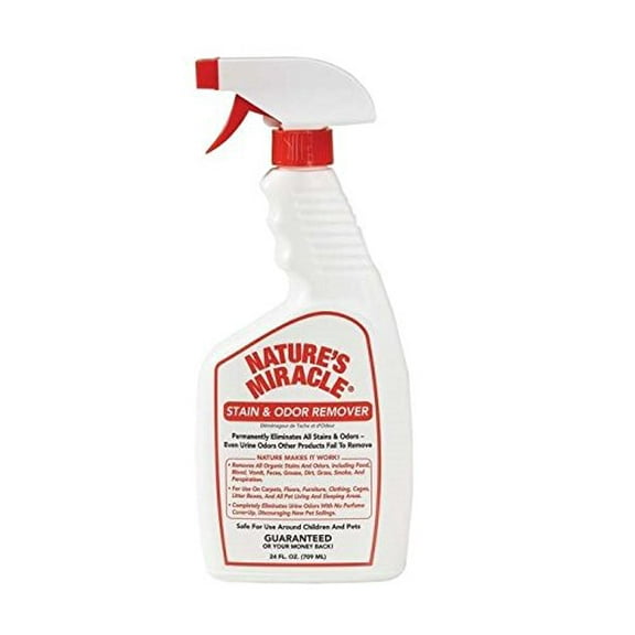 MIRACLE STAIN & ODOR REMOVER Liquid Enzymes Eliminate Most Stains Odors & Smoke(24 oz)