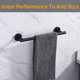 thumbnail image 5 of Nolimas Barra para toallas de mano para baño, color negro mate, barras individuales, barra para toallero, barra para toallas de baño de acero inoxidable clásica montada en la pared, estante para toall, 5 of 5