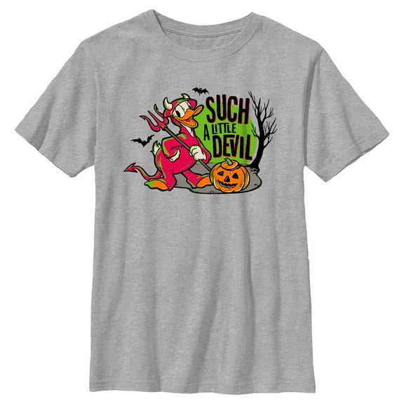 Boy's Mickey & Friends Halloween Donald Duck Such a Little Devil Graphic Tee Athletic Heather Small