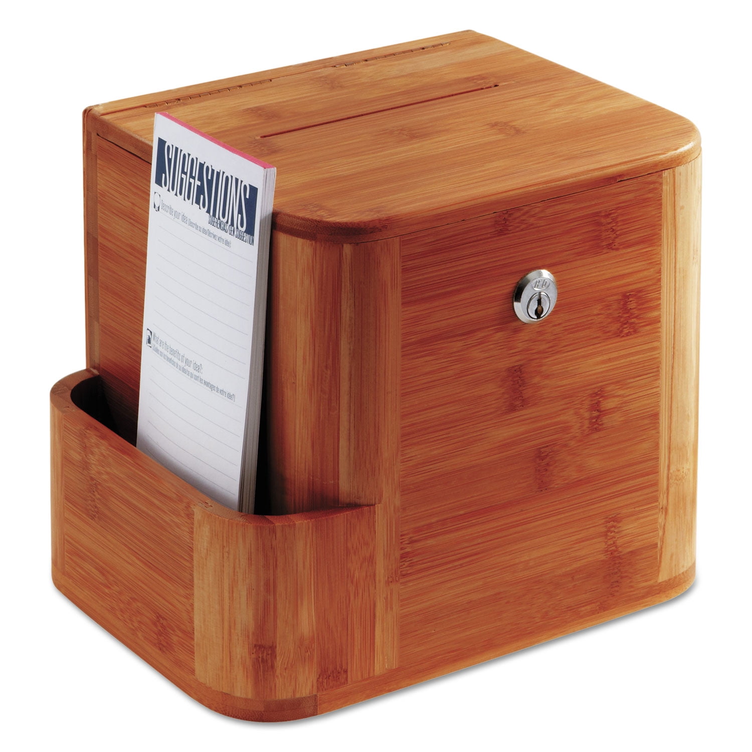 Safco Products Bamboo Suggestion Box, 10 X 8 X 14, Cherry