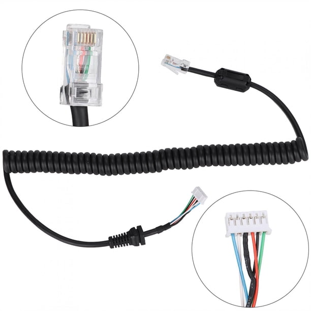 Versión actualizada para cable de micrófono de mano de 6 pines YAESU con accesorios de anillo magnético