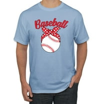 Wild Bobby, Cute Baseball Mom Ribbon Gift, Mother's Day, Men Graphic T-Shirt, Light Blue, X-Large