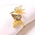 thumbnail image 3 of Juego de 6 servilleteros de mariposa, soporte para servilletero de mariposa dorada de 2 capas, soporte con hebilla de metal para cenas, mesas, bodas diarias, día de San Valentín, 3 of 4