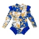 thumbnail image 4 of Odeerbi 2-12 Años Niñas Ruffle Manga Larga de Una Sola Pieza Rash Guard Traje de Baño Hawaiano Upf 50 + Protección Solar Baño En Seco Rápido, 4 of 6