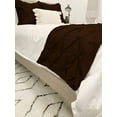 thumbnail image 3 of Bed Runner Set 100% Cotton 800 Thread Count 5 Piece Pinch Pleated Bed Runner Set, Decorative Bed Scarf, 5 Pinch Pleated Bed Runner Set and 4 Pillow Shams (King Size, Chocolate), 3 of 4